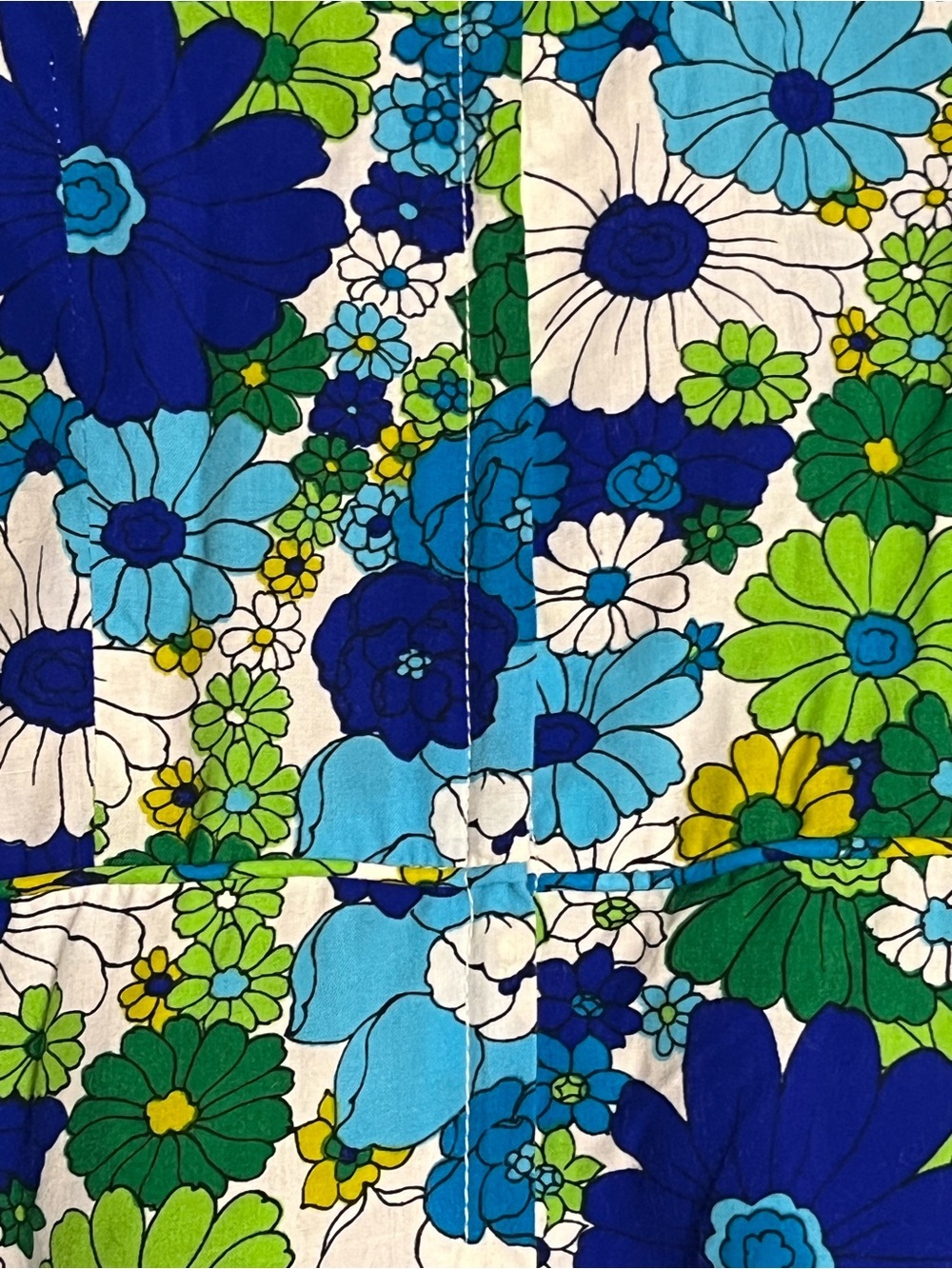 Vintage Liberty House Hawaii Floral Maxi Dress Blue Green Flutter Sleeve 10 - Picture 9 of 13